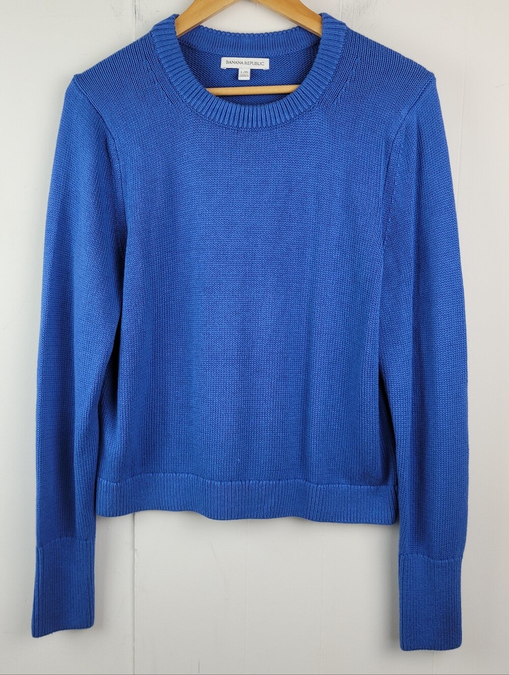 Banana Republic Large Blue Cotton Silk Crewneck Sweater